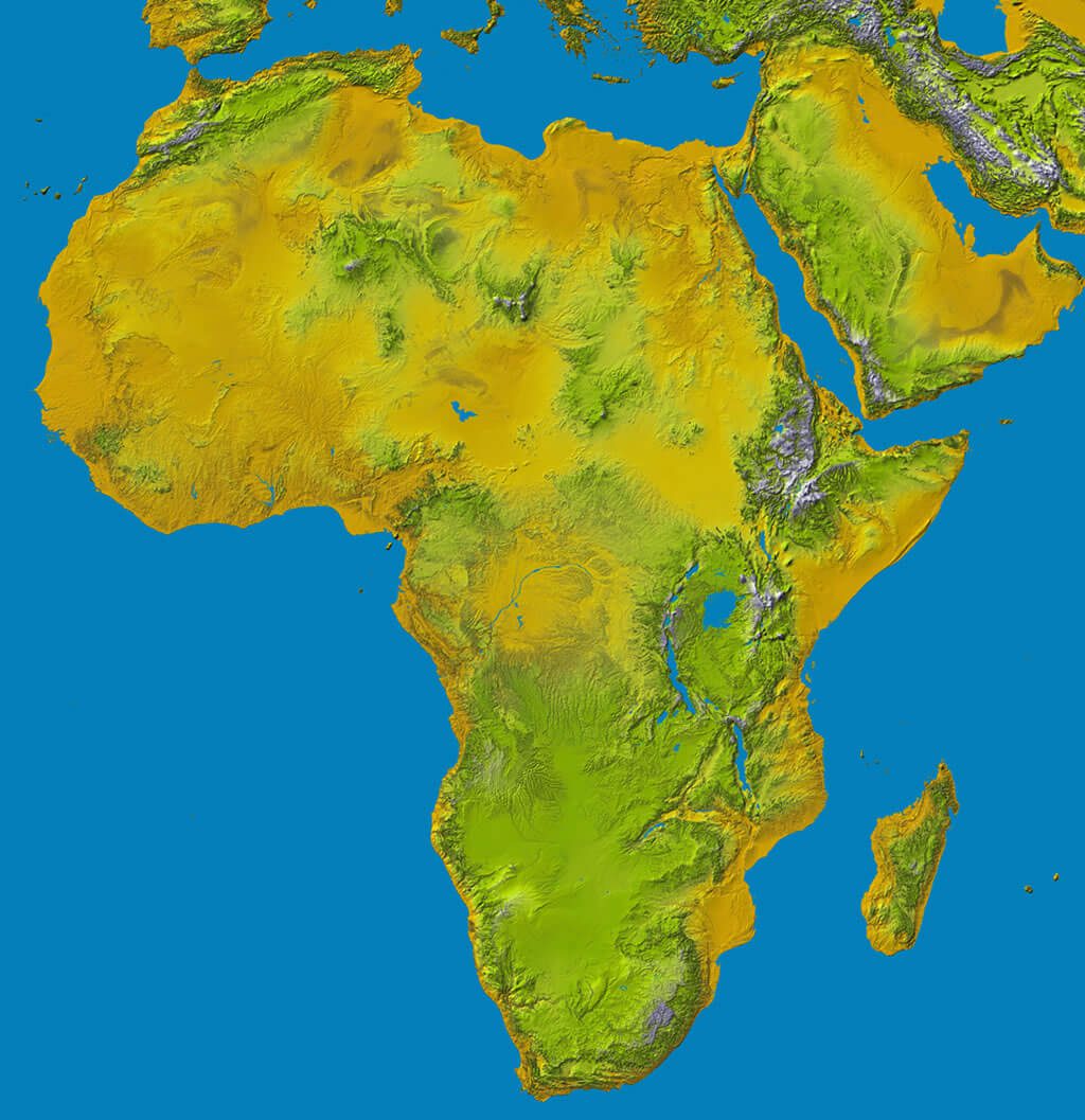 Topography Map of Africa